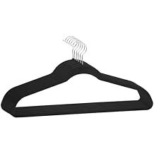 Simplify Extra Wide 21 Velvet Coat Hangers | 24 Pack | Slim Design | Heavy Duty | Holds 10 Pounds | Closet Organization | Shirt & Clothes | Black