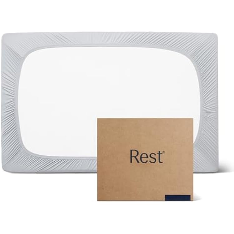 REST Evercool Fitted Sheet, Twin XL Size, Light Gray, 13 Deep up to 15, Breathable Bedding for Hot Sleeper and Night Sweats, Bed Sheet with Ionic Self-Cleaning Silver Yarn for Sensitive Skin