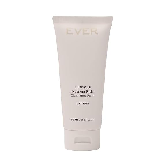 EVER Luminous Nutrient-Rich Cleansing Balm Vitamin C & Sesame Oil Waterless Facial Cleanser to Remove Makeup, Dirt & Impurities Nourishing Balm for Dry, Normal & Sensitive Skin, 2.8 fl oz