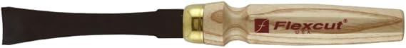 Flexcut Wood Carving Gouge | #3 Mallet Gouge | 1 Inch | 1095 High Carbon Steel Blade | Ash Hardwood Handle | MC403 | Made in the U.S.A.