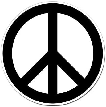 Peace Sign Black - Vinyl Sticker Waterproof Decal