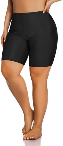 Aqua Eve Plus Size Swim Shorts Women Tummy Control Swimsuit Bottoms High Waisted Bikini Bottom