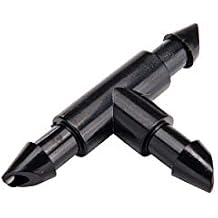 Raindrip 307050B, Barbed Tee, 1/4-Inch, 50-Pack, Drip Irrigation Fitting for Supply Tubing & Dripline, Black