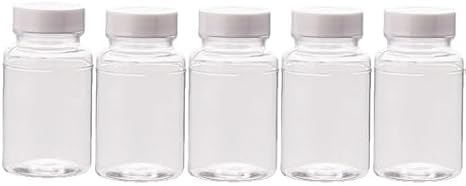 5 Pack 100ML Water Sampling Sterilized Bottle | Environmental Sampling Bottle PS Plastic Sample Dosage Form Bottle,Transparent