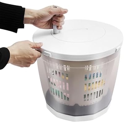 Mini Portable Hand Crank Washing Machine & Spin Dryer 2-in-1 Manual Washer Laundry Clothes Washing Machine for RVs Camping Apartment, Grey