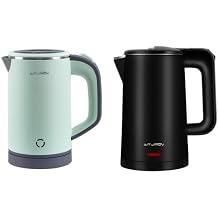 0.8L Small Electric Kettle Green + 0.8L Hot Water Kettle Electric Black
