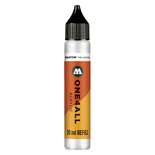 Molotow ONE4ALL Acrylic Paint Refill, For Molotow ONE4ALL Paint Marker, Signal White, 30ml Bottle, 1 Each 693.160