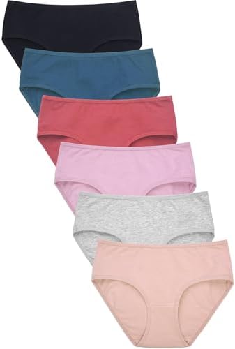 Mamia Womens Soft Breathable Cotton Bikini Brief Panties, Pack of 6