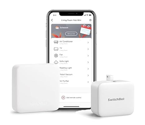 SwitchBot Smart Switch Button Pusher - Bluetooth Fingerbot for Rocker Switch/One-Way Button with Remote, Automatic Light Switch, Timer and APP Control, Compatible with Alexa