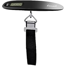 Escali Velo Slimline Portable Travel Luggage Scale with 110 lb Capacity, Black