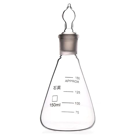 Quartz Triangle Flask Cone Flask high Temperature Resistant Transparent Solution Heating Debugging Bottle (150ML(1))