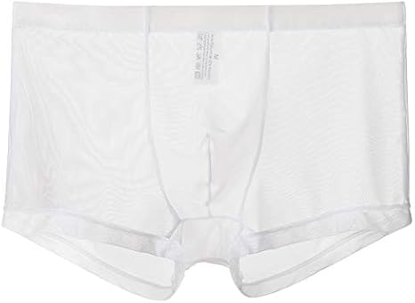 Mens Underwear Boxer Briefs Transparent Lightweight Ultra-Thin Seamless Boxer Short Sheer Breathable T Panties