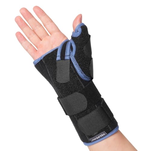 Velpeau Carpal Tunnel Wrist Brace with Thumb Stabilizer Night Support, Completely Stabilizes Wrist Thumb Joint, Pain Relief for Tendonitis, De Quervains Tenosynovitis, Arthritis Reg, Right Hand, M