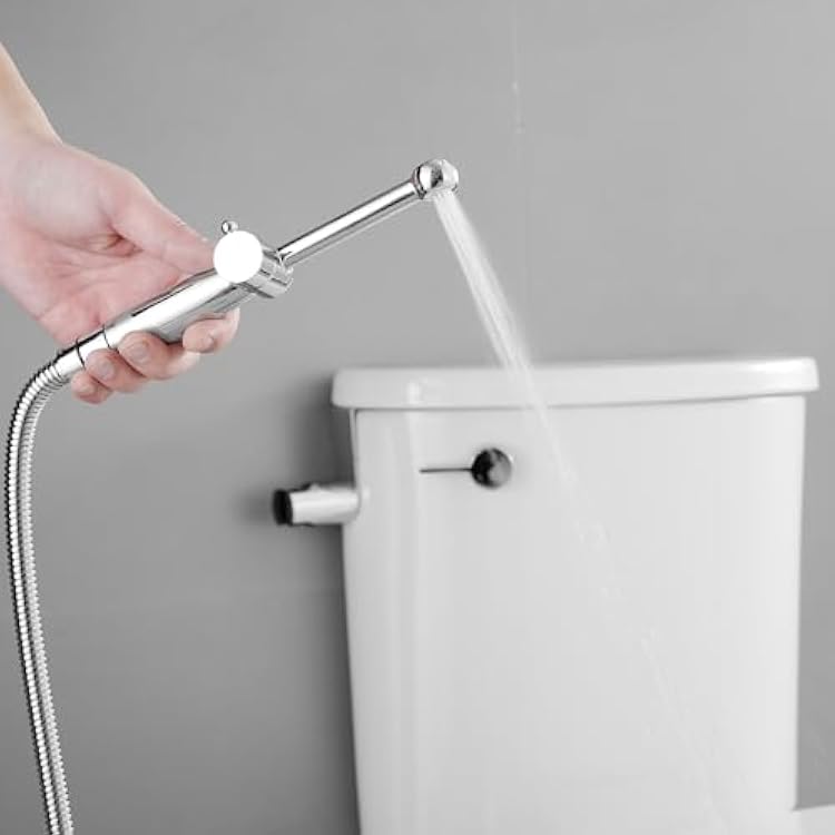 Bidet Sprayer for Toilet, Solid Brass Handheld Bidet Attachment for BabyFeminine Wash, Polished Chrome