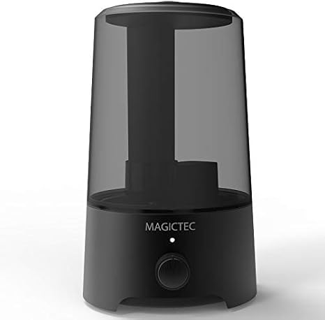 Magictec Cool Mist Nemlendirici, 2,5 L Yatak Odası Esansiyel Nemlendirici Difüzör, Ayarlanabilir Sis Çıkışlı Bebek Nemlendirici, Otomatik Kapanma, Süper Sessiz 360° Nozul - 24 Saate Kadar Sürer SİYAH