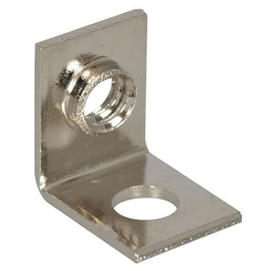 Keystone 634 Universal Mounting Bracket, Threaded Hole, Right Angle, Brass, Nickel Plating (Pack of 10)