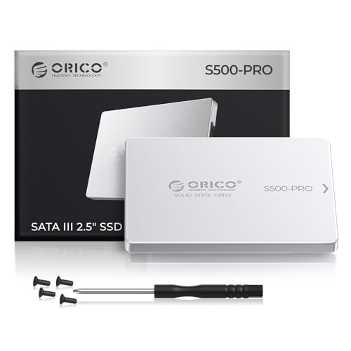 ORICO 4TB SATA SSD 2.5 Internal Solid State Drive, up to 550MBs, 3D NAND SATA III SSD with Aluminum Shell, for Desktop Laptop PS4 NAS DIY External Drive - S500PRO