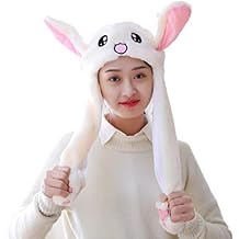 Plush Bunny Hat Moving Rabbit Ear Cap Adult Halloween Easter Party Costume