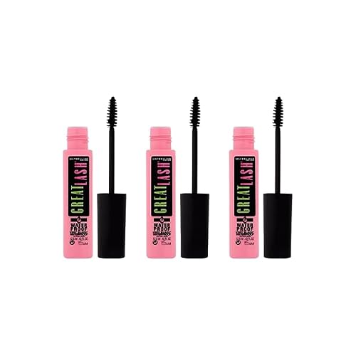 Maybelline Great Lash Waterproof Mascara, Very Black [111], 0.43 oz Pack of 3