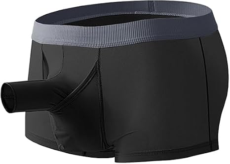 Men's Separated Pouch Underwear, Elephant Nose Separated Ball Pouch See-through Trunks, Bulge Enhancing Underwear