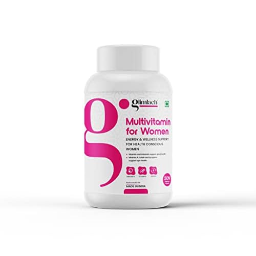 GLIMLACH Multivitamin for Women, 250 Tablets, Vitamin B12, Folic Acid, Biotin, Zinc, Copper, Manganese, Selenium, Magnesium, Potassium, Calcium, Phosphorus Pack of 5, 50 Tablet Each Jar