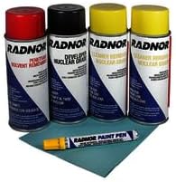 RADNOR RAD64000218 Nuclear Grade NDT Inspection Kit 5-Can Aerosol Kit for Dye Penetrant Crack Detection