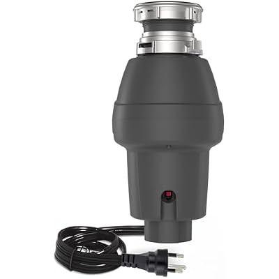 34HP Garbage Disposal for Kitchen Sink, Continuous Feed Food Waste Garbage Disposal, Quiet Food Waste Grinder Garbage Disposer with Air Switch Kit and Flg Sink Seal, Grey