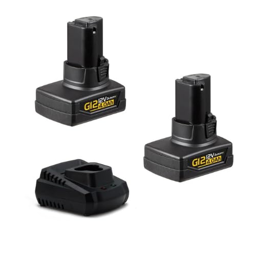 Durofix G12 Series 12V Li-ion Interchangeable Battery Pack 4.0 Ah 2 Batteries  Charger