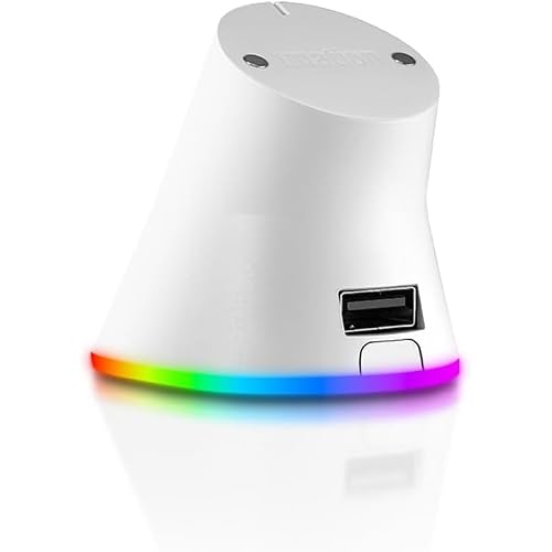 RGB Charging Dock for Logitech Computer Mouse G PRO X Superlight DEX21, G502 X Plus, G502 X Lightspeed, G703, G703 Hero, G903, G PRO Wireless - Computer Mice Powerplay Charging System White