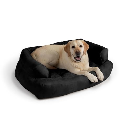 Snoozer Overstuffed Luxury Pet Sofa, Small, Black
