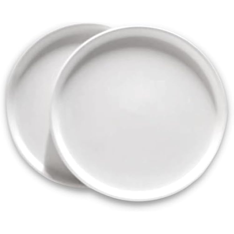 Braque Ceramic Plant Saucer 4.9 Inch, 2 Pack Round White Flower Plant Saucers for Holding Water Drips and Soil, Ceramic Drainage Tray for Plant Pots, Include Silicone Feet Protect Surface