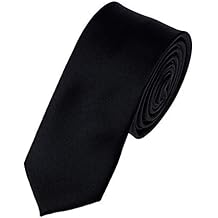 Skinny Black Ties Men's Slim Solid Color 2 Inch Neckties
