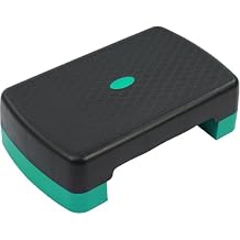 Fitvids Aerobic Step Platform Trainer with Adjustable 2-Level Risers, 400 Pound Weight Capacity Non-Slip Exercise Stepper for Cardio, Strength, and Fitness Workouts, 18-Inch, Multiple Colors