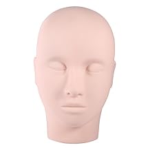 Injection Mannequin,1Pc Upgraded Makeup Eyelash Eyelashes Extensions Practice Soft Touch Rubber Practice Head Mannequin Training Head Model