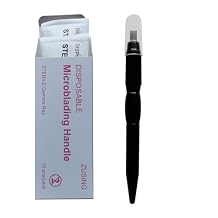 Flat Microblading Shading Pen With a Cap Disposable Microblading Pen 10 pcs/pack (Black)