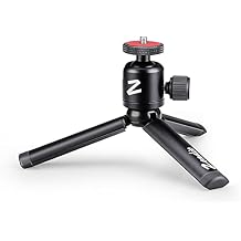 Zeadio Metal Mini Tripod + Ball Head Mount, with 1/4 Inch Screw Desktop Tabletop Stand Tripod, Fits for Smooth 4, Osmo Mobile, Vimble 2, Gimbal Handle Grip Stabilizer and All Cameras