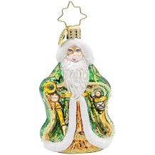Christopher Radko Hand-Crafted European Glass Christmas Tree Decorative Ornament, Emerald Isle Kris Kringle Gem