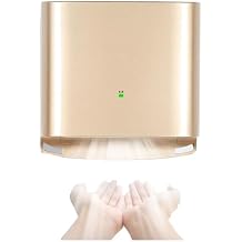 Electric Hand Dryer,Modunful Compact Hand Dryer Home Bathroom Automatic Hand Dryer,Infrared Sensor no Touch Operation,Easy and Fast Installation,for Home Restroom Gold