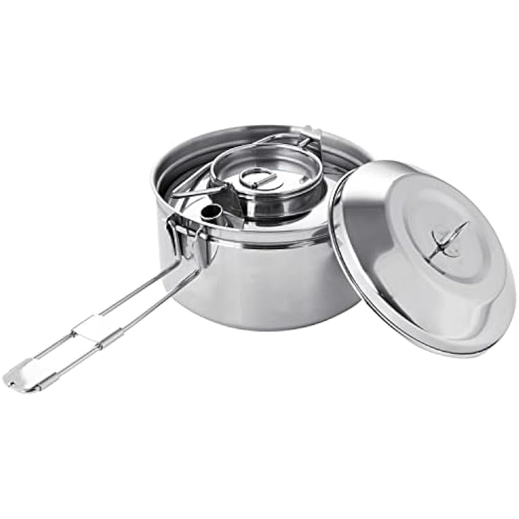 Fire Maple Antarcti SS Kettle Pot Combo Set | 18-8 Stainless Steel | all Steel Construction | Ideal for Camping Bushcraft Use | Compact Cookware Set