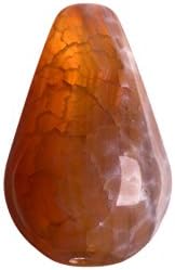 Fire Red Dyed Agate (Frosted) Tear Drop Pendant 20X30mm