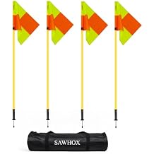 Soccer Corner Flags with Bag, Corner Flags Set of 4 for Soccer Field, 5ft ABS Flagpoles for Agility Training