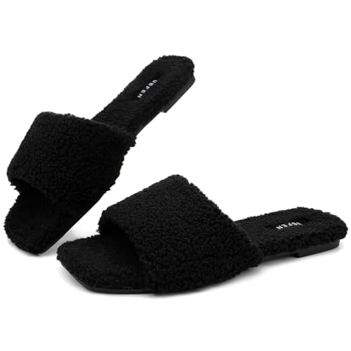 UBFEN Womens Mens Slippers Memory Foam Comfort Fuzzy Plush Lining Slip On House Shoes