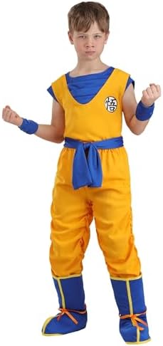 Fun Costumes Kids Super Saiyan Goku Outfit for Boys, Dragon Ball Z Halloween Costume, Anime Series Character Cosplay - Orange, Medium