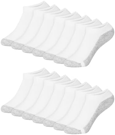 Hanes Boys' Socks Pack, Double Tough Moisture Wicking Ankle, Crew, No Show Socks, 12 & 14 Pair Packs
