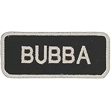 Bubba White on Black Iron On Sew On Small Patch for Jacket Vest