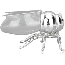 Dpofirs Honey Jar, Exquisite Bee Shaped Honey Pot Multi Purpose Glass Zinc Alloy Decorative for Hotel (Silver)