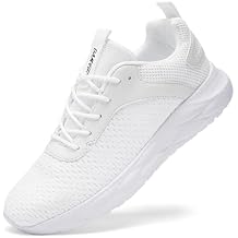 Mens Sneakers Slip on Walking Running Shoes Sneakers Outdoor Gym Fitness Sport Anti Slip Breathable Comfortable Skin-Friendly Fashion Casual White US 8