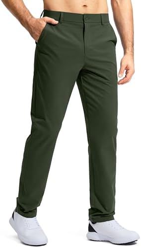 Pudolla Mens Golf Pants Stretch Work Dress Comfy Pants 303234 Lightweight Quick Dry Casual Slacks Trousers with Pockets