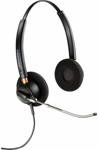 Poly EncorePro 520V Voice Tube Microphone with Quick Disconnect Binaural Headset TAA - Stereo - Mini-phone (3.5mm) - Wired - 20 Hz to 10 kHz - Over-the-head, On-ear - Binaural - Supra-aural - 2.58 ft