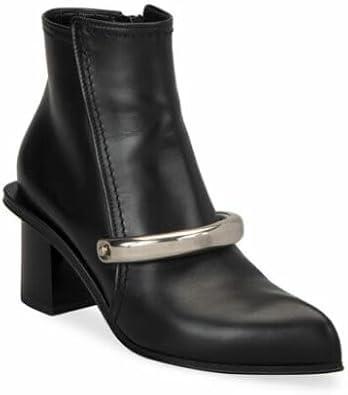 Alexander McQueen Metal Bar Leather Booties Size 36
